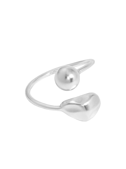 Silver [size 15 adjustable] 925 Sterling Silver Water Drop Minimalist Band Ring